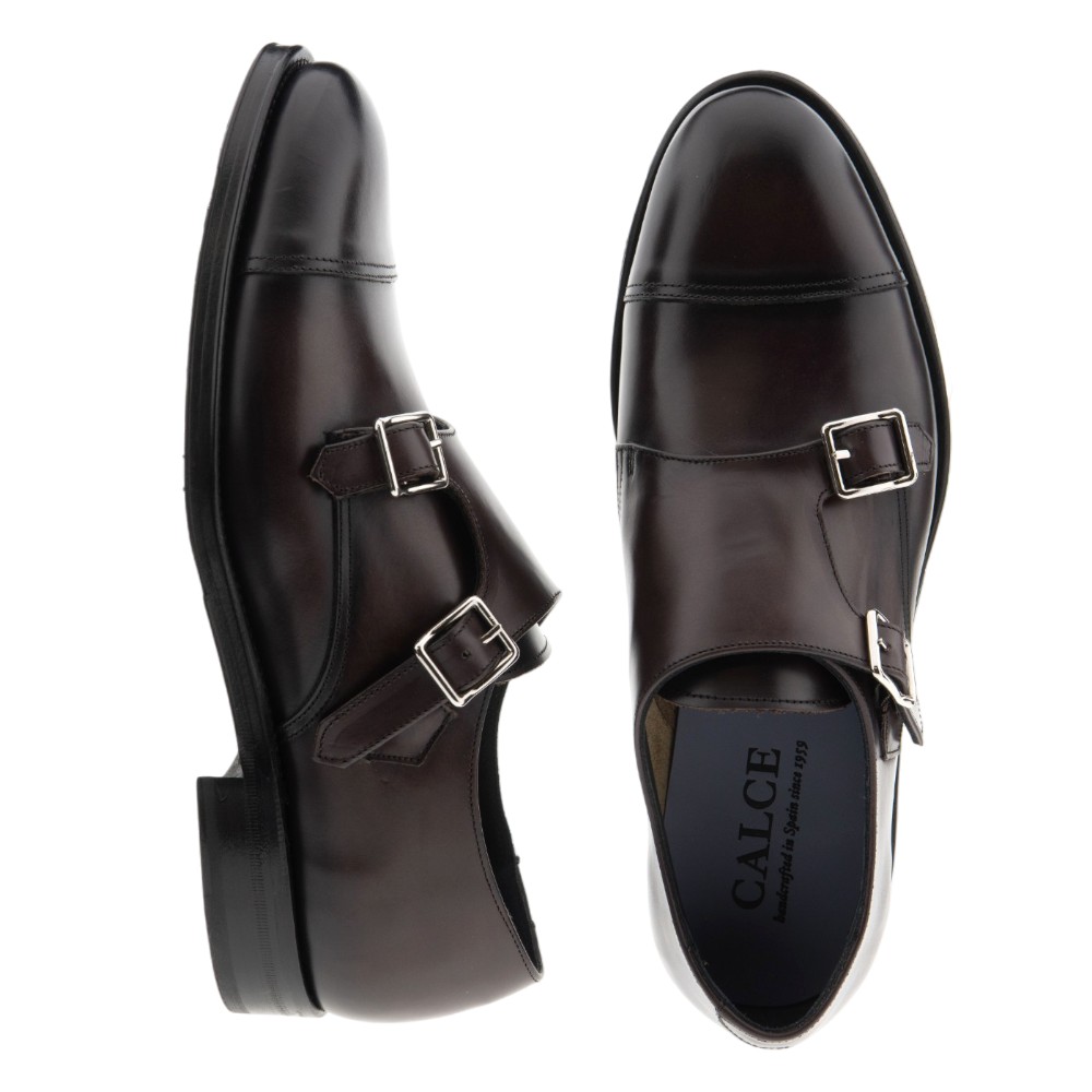 Zapatos burdeos hombre hebillas vestir Calce foto 2