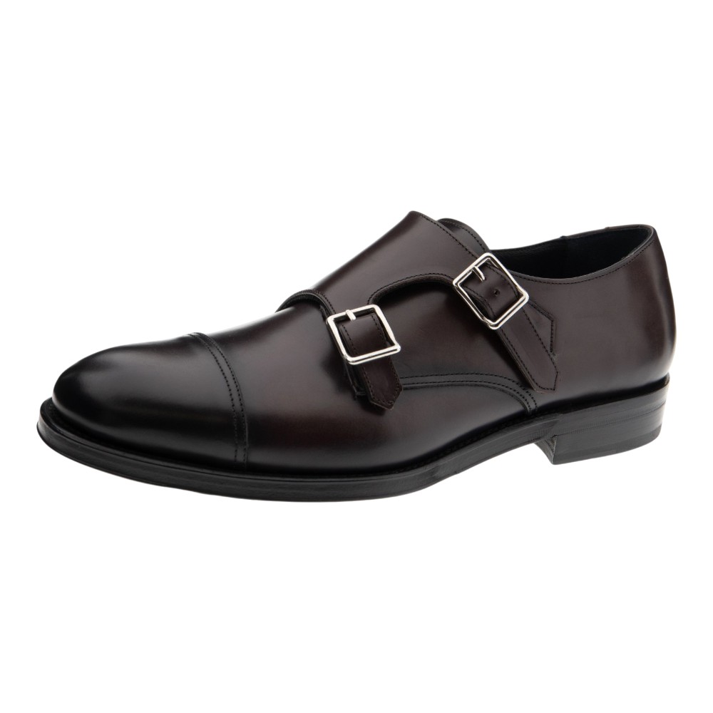 Zapatos burdeos hombre hebillas vestir Calce foto 3