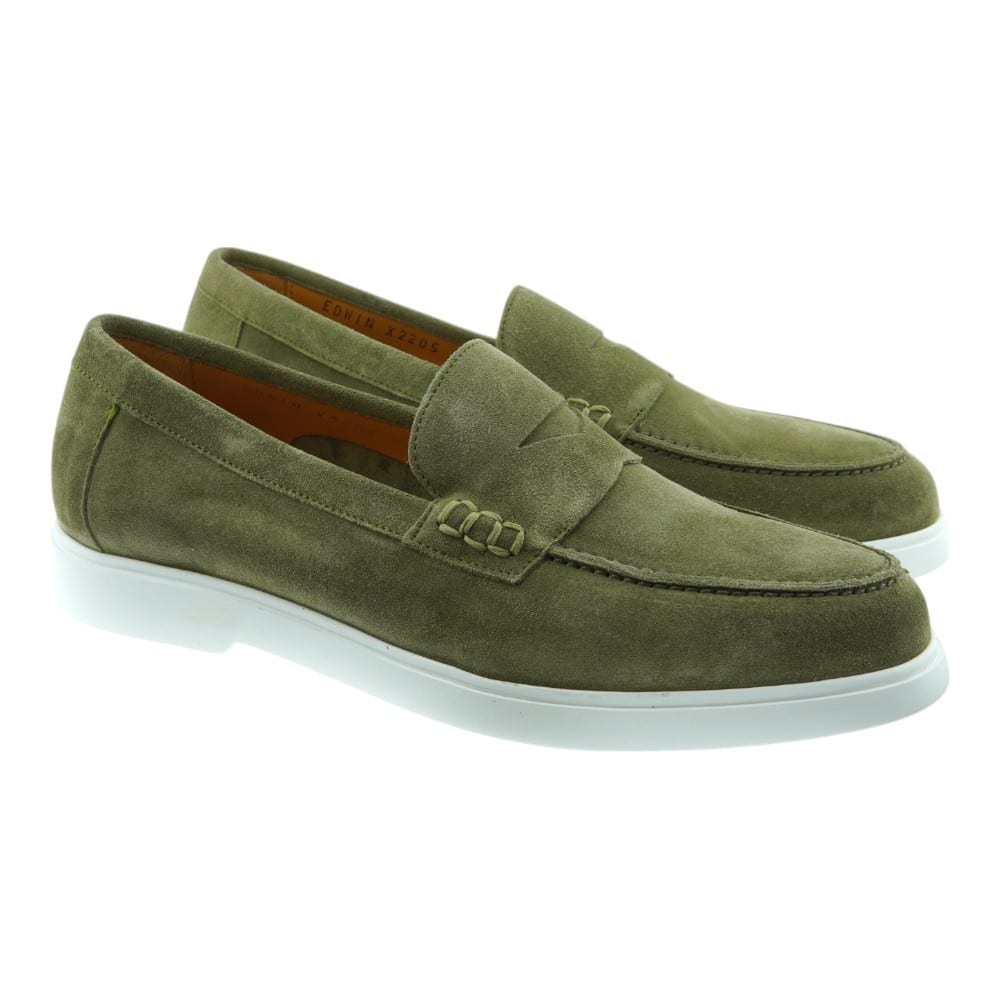 Mocasines Serraje Hombre Verde Calce x2205
