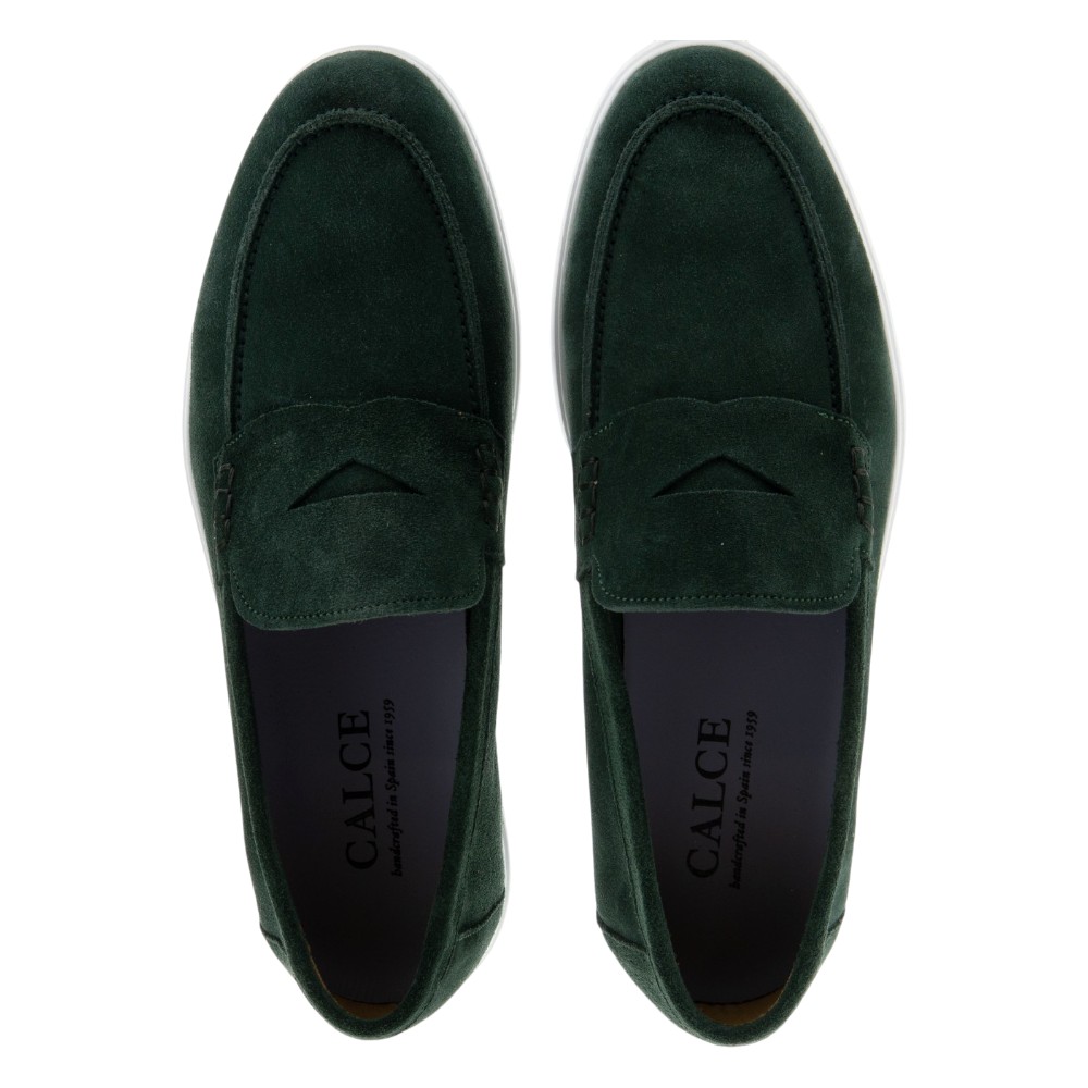 Mocasines ante verde antifaz caballero Calce | Zapatos hombre foto 2
