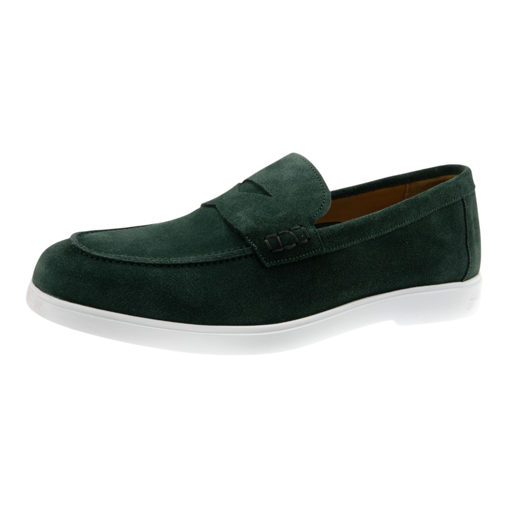 Mocasines ante verde antifaz caballero Calce | Zapatos hombre foto 3