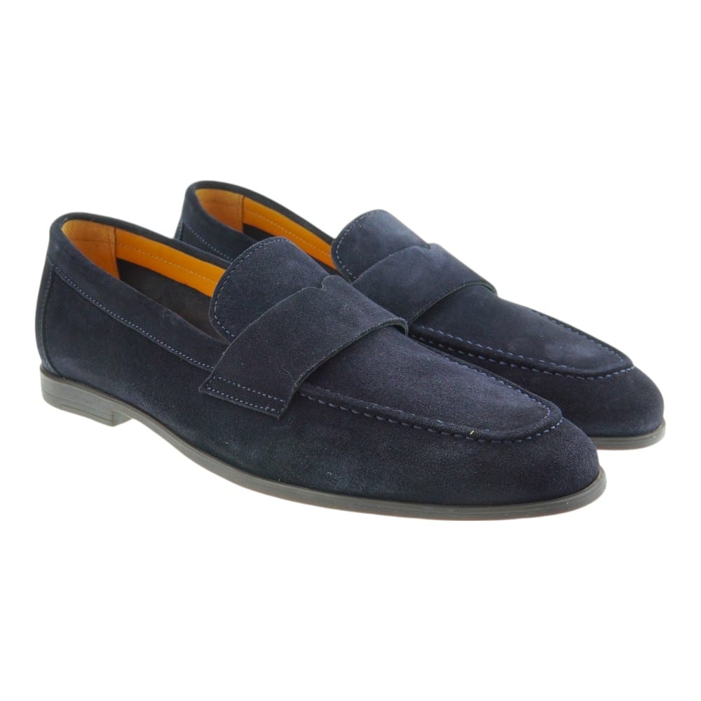 Mocasines Hombre Azul Ante Calce X2215