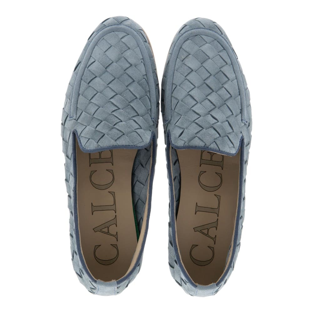 Mocasines trenzado mujer Calce azul | Mocasín piel serraje foto 2