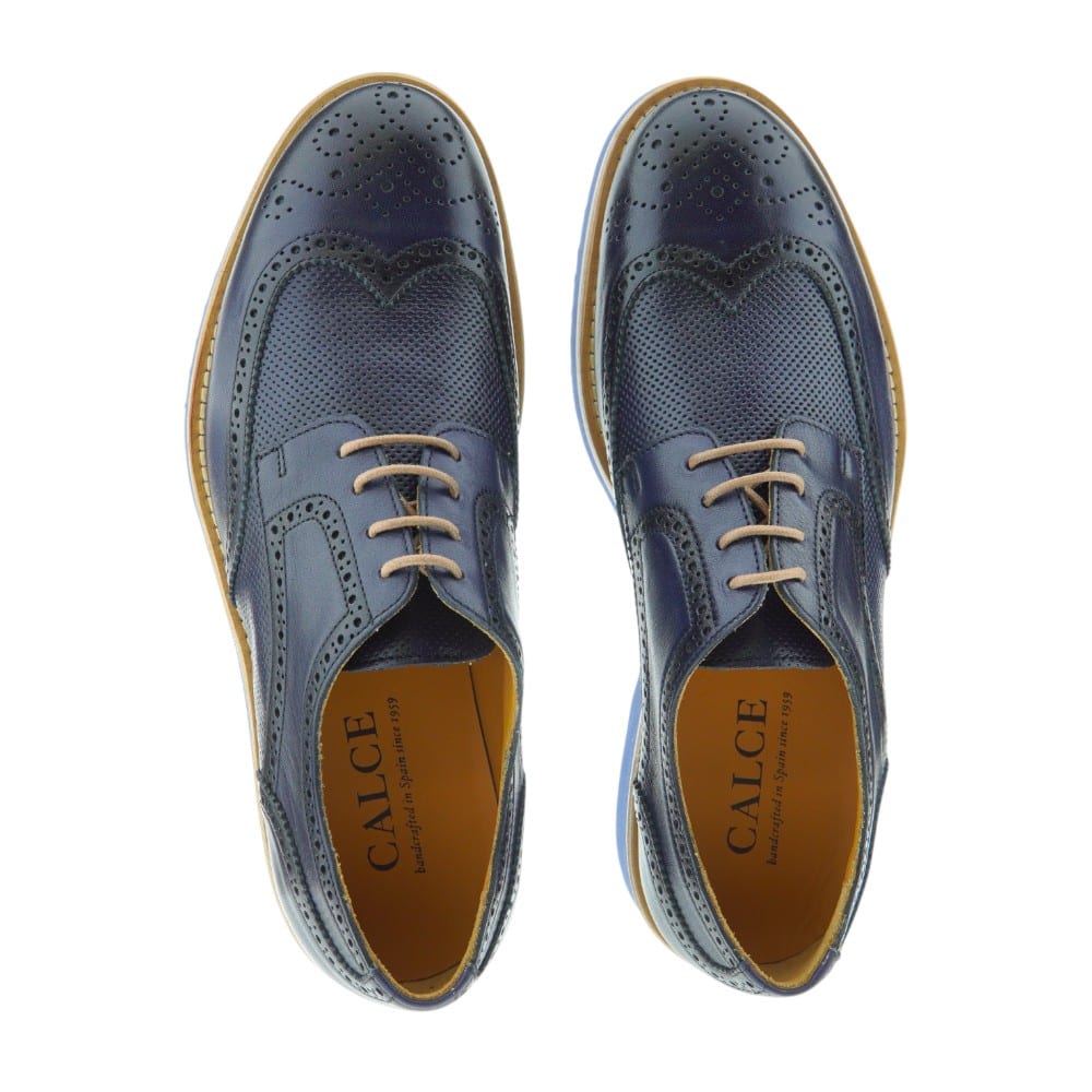 Blucher hombre azul Calce | Zapatos de piel para hombre foto 2