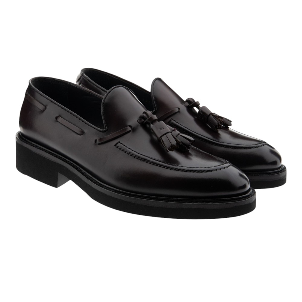 Mocasines burdeos borlas caballero Calce X2372