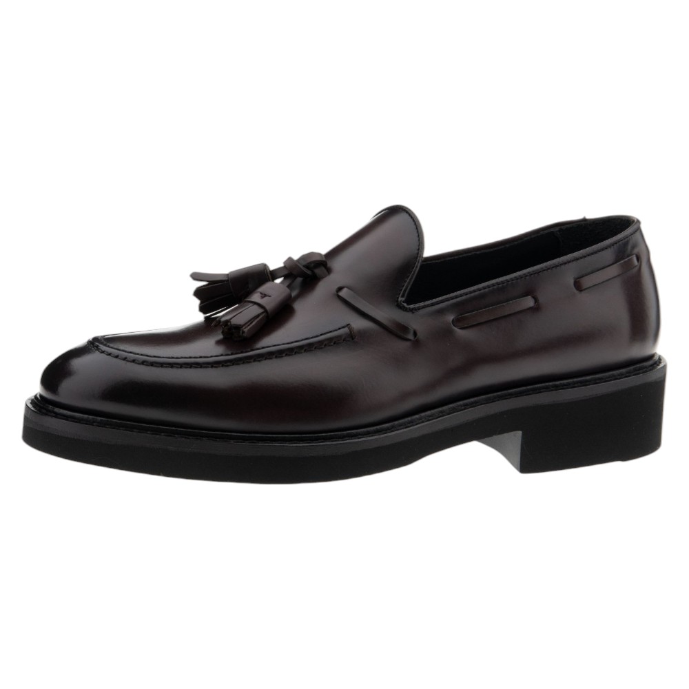 Mocasines burdeos borlas caballero Calce foto 3