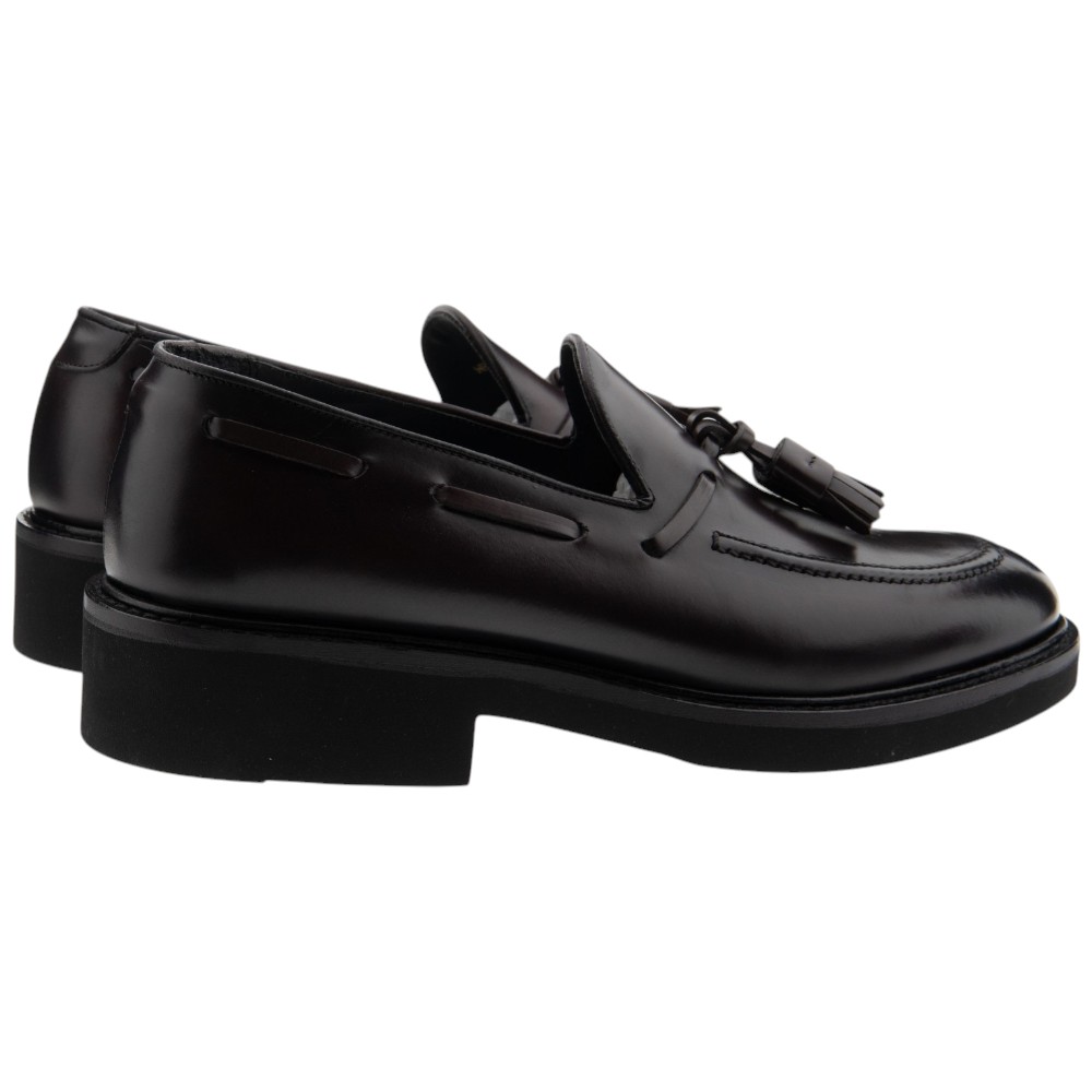 Mocasines burdeos borlas caballero Calce foto 4