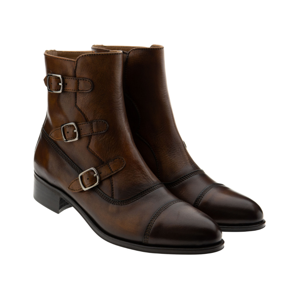 Botines hebillas mujer marrón Calce X2429