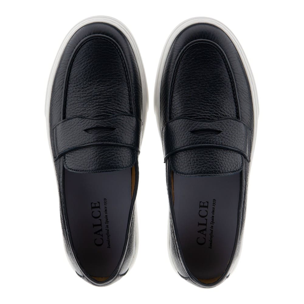 Mocasines hombre azules Calce | Piel y suela sport foto 2