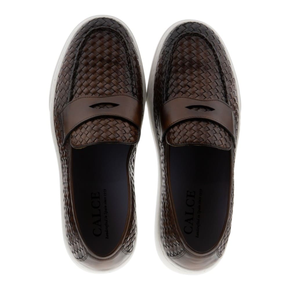 Mocasines trenzados cuero hombre Calce casual elegantes foto 2