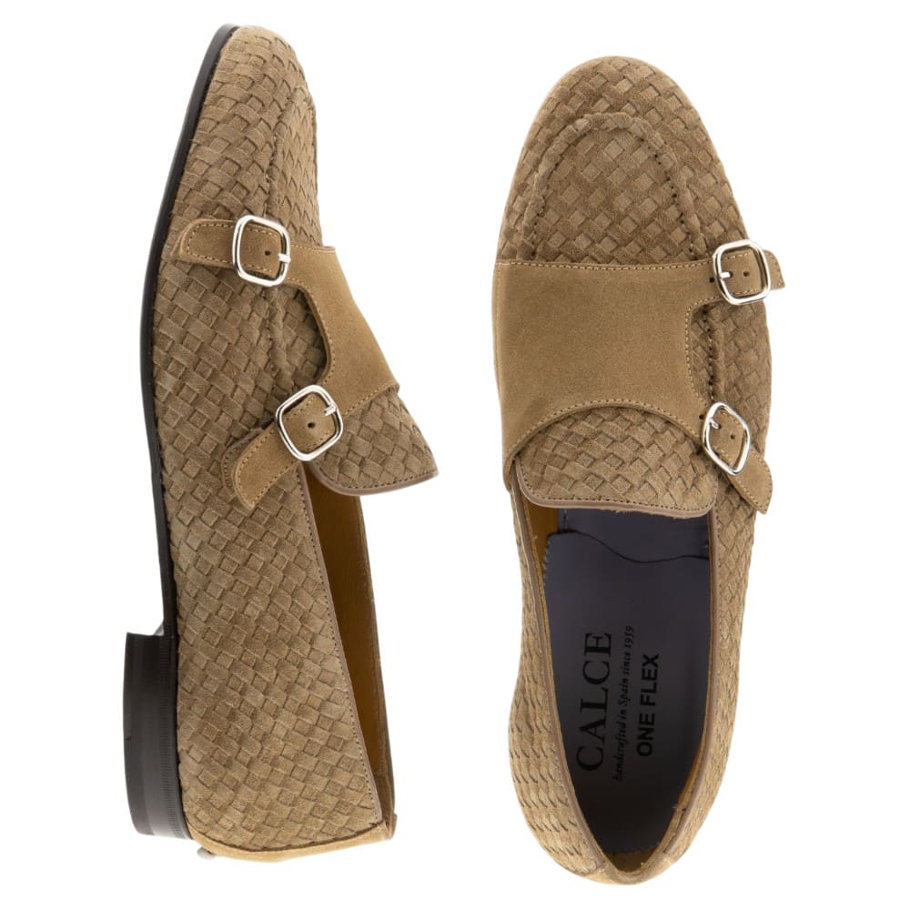 Mocasines hebilla hombre Calce de serraje color camel foto 2