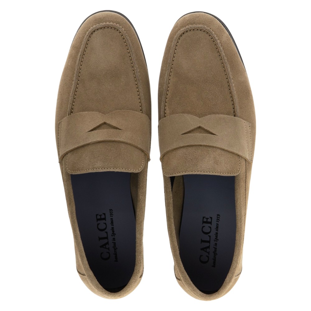 Mocasines piel ante taupe caballero Calce | Zapatos elegantes hombre foto 2