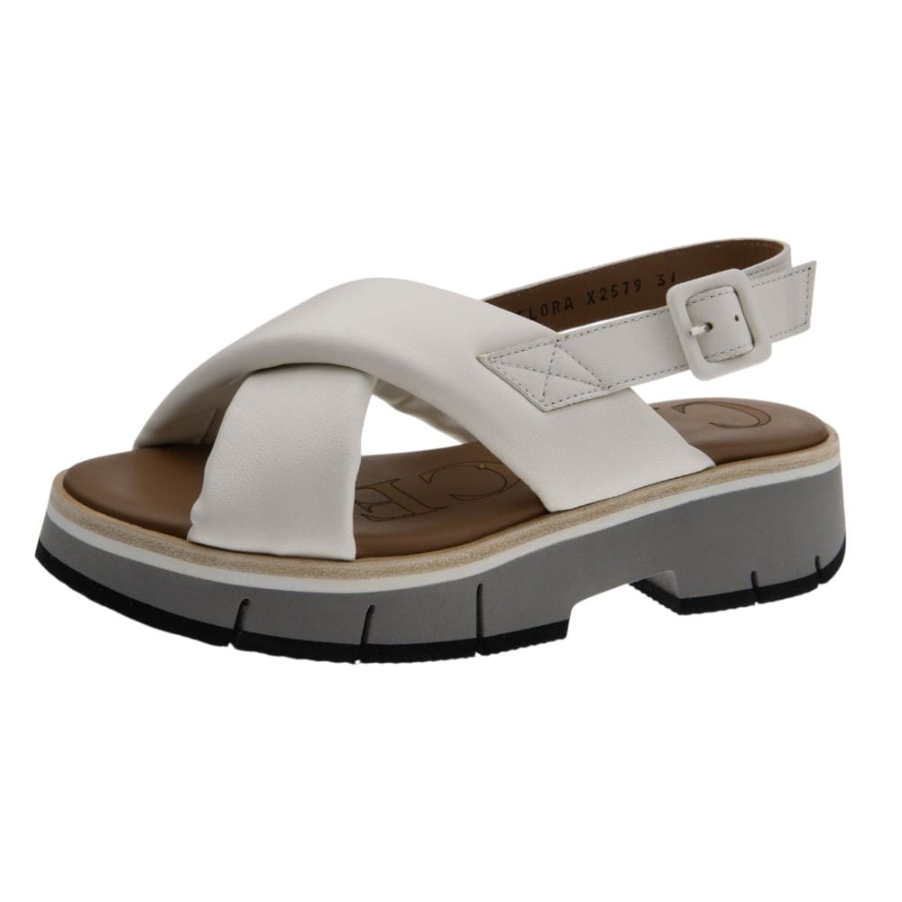 Sandalias beig piel plataforma Calce color beige foto 3