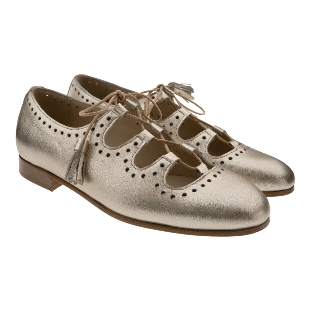 Blucher dorado mujer Calce X2584