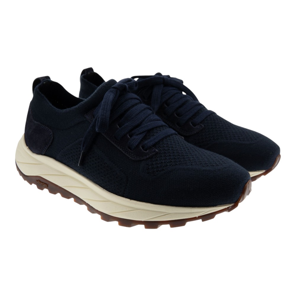 Zapatillas tejido elástico azules hombre Calce X2614