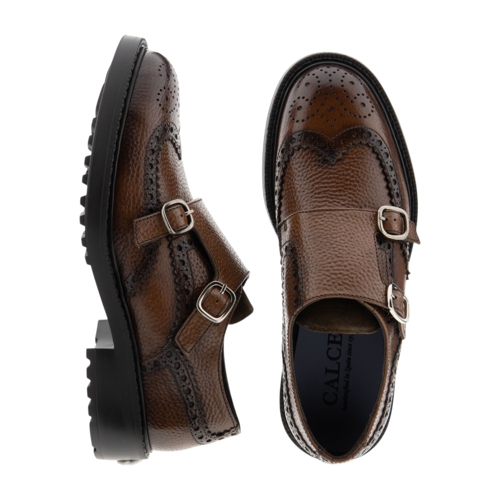Zapato Monk dos hebillas picado caballero Calce foto 2