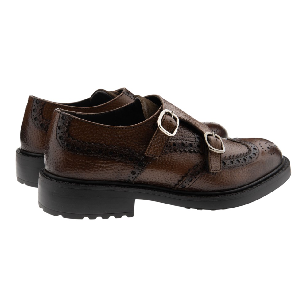 Zapato Monk dos hebillas picado caballero Calce foto 4