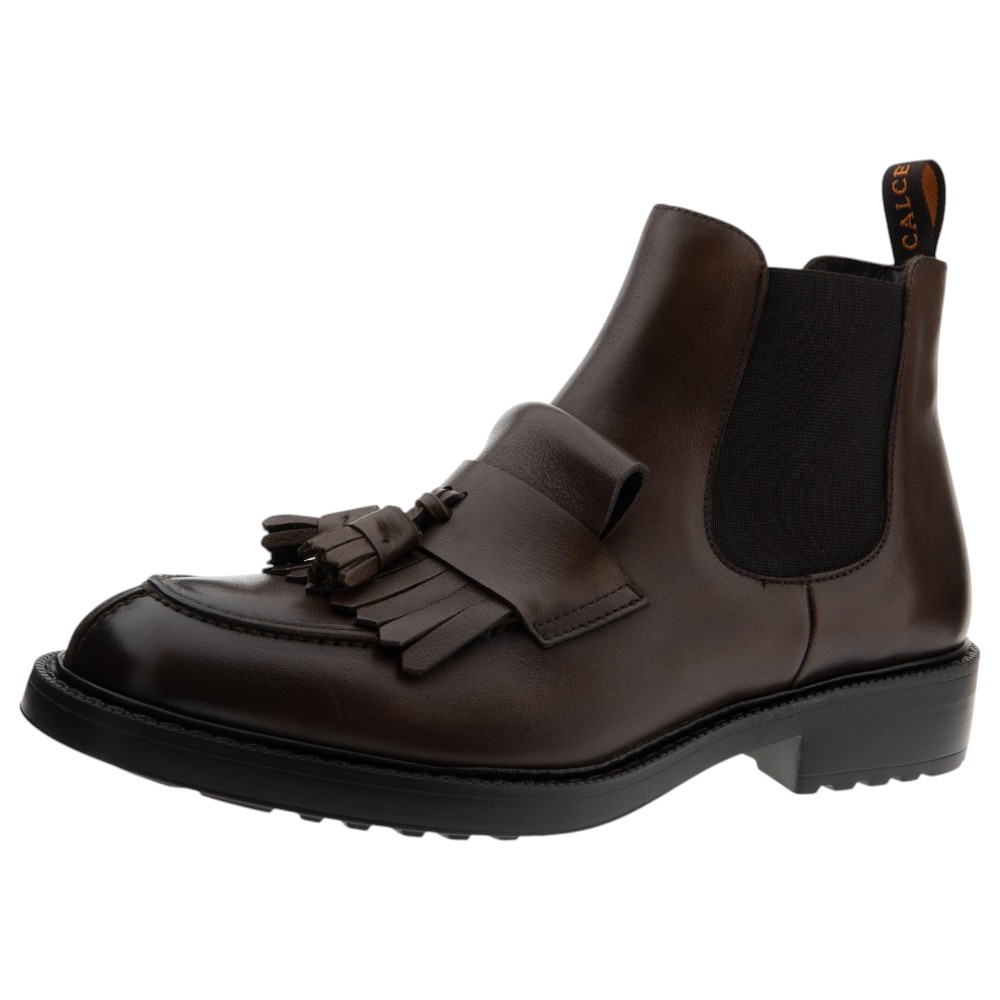 Botas marrones flecos y borlas hombre Calce | Carrilé foto 3