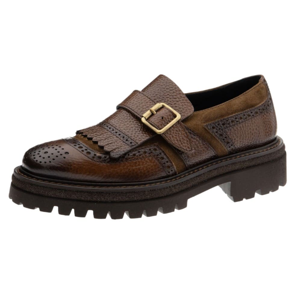 Bluchers Hebilla Mujer Flecos Marrón Calce foto 3