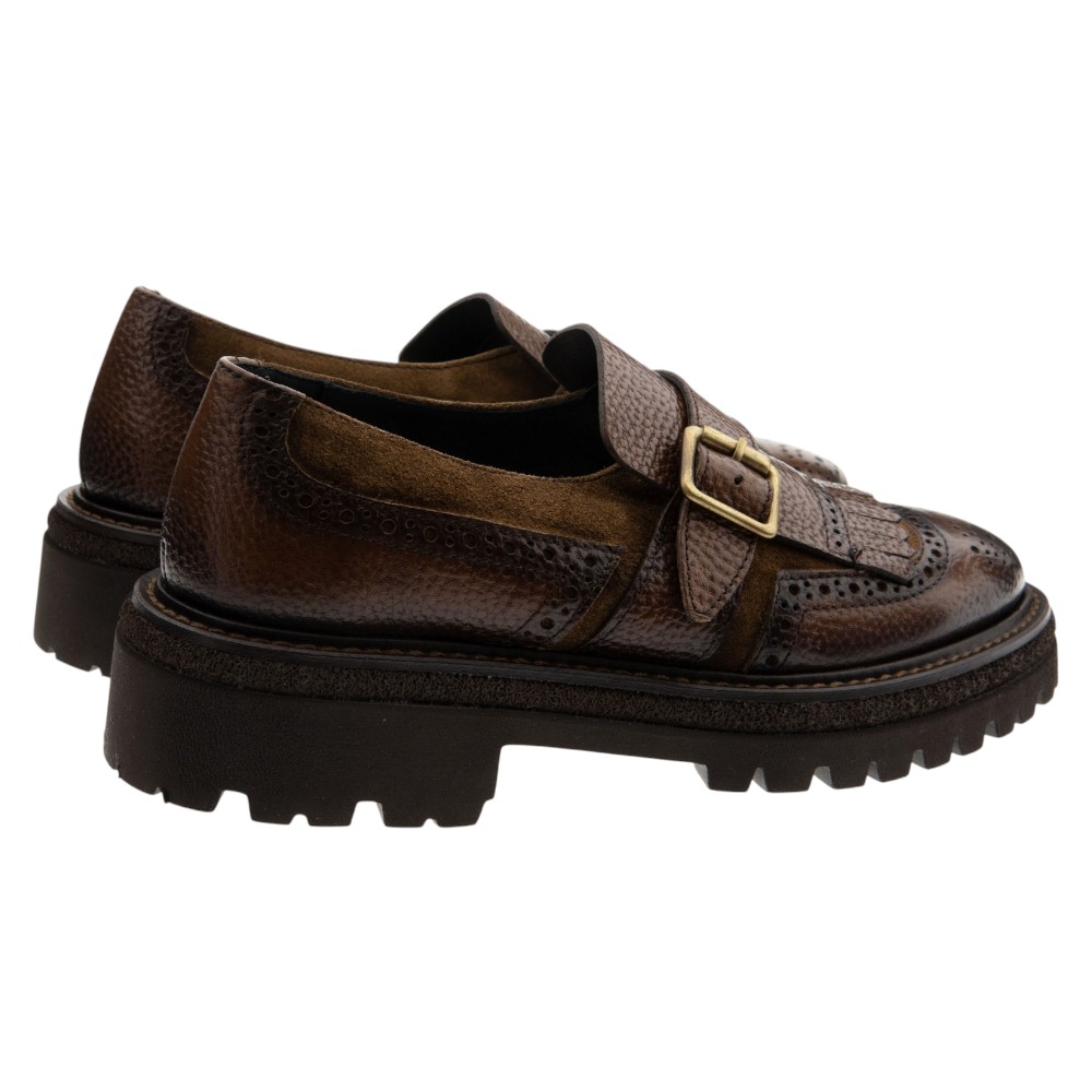 Bluchers Hebilla Mujer Flecos Marrón Calce foto 4
