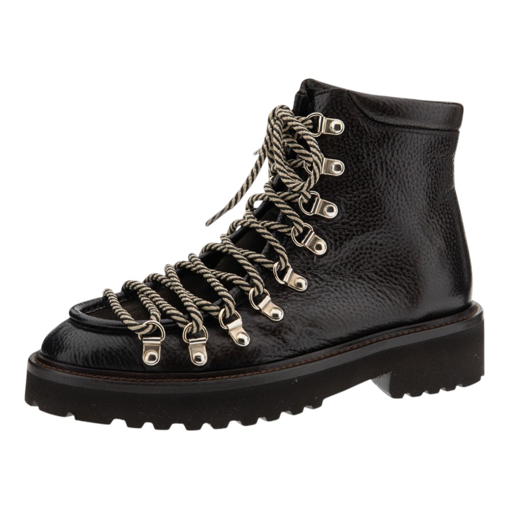 Botines piel cordones mujer suela track Calce foto 3