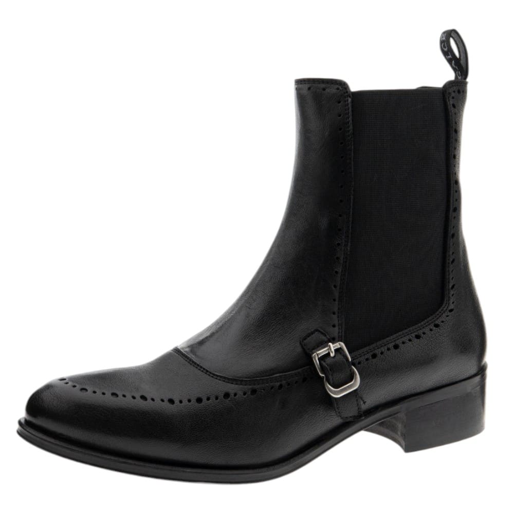 Botines Piel Negros Mujer Hebilla Calce foto 3
