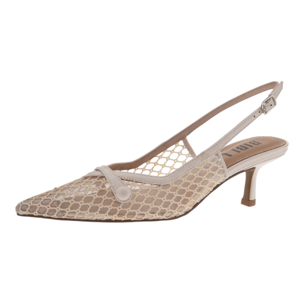 Zapato destalonado tacón bajo mujer BibiLou en macramé elegante | Carrilé foto 3